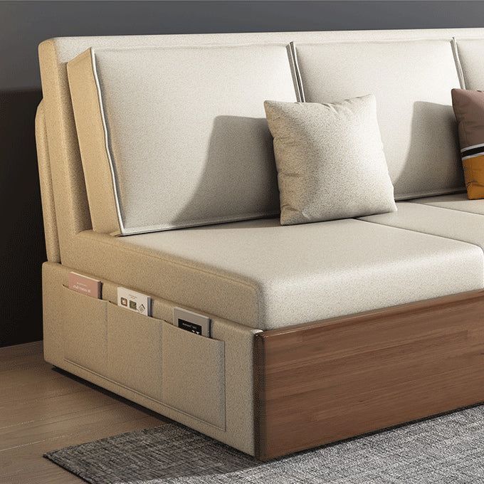 Cushion Back Sofa Futon Armless Convertible Sofa with Storage