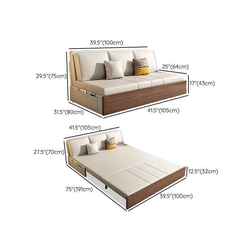 Cushion Back Sofa Futon Armless Convertible Sofa with Storage