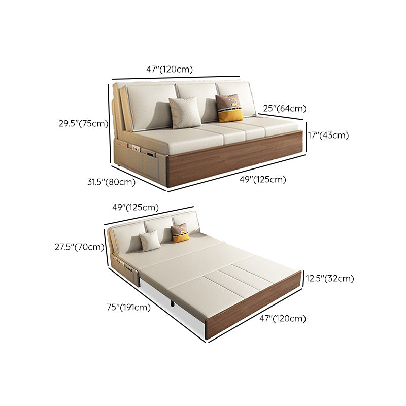 Cushion Back Sofa Futon Armless Convertible Sofa with Storage