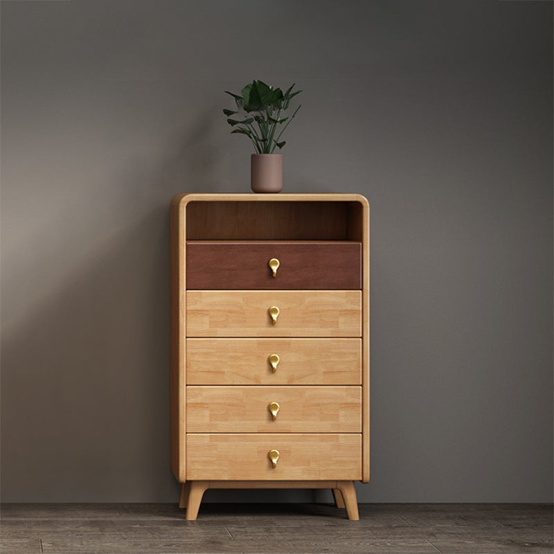 Modern Chest Rectangle with Drawer Solid Wood Squared Legs Accent Chest