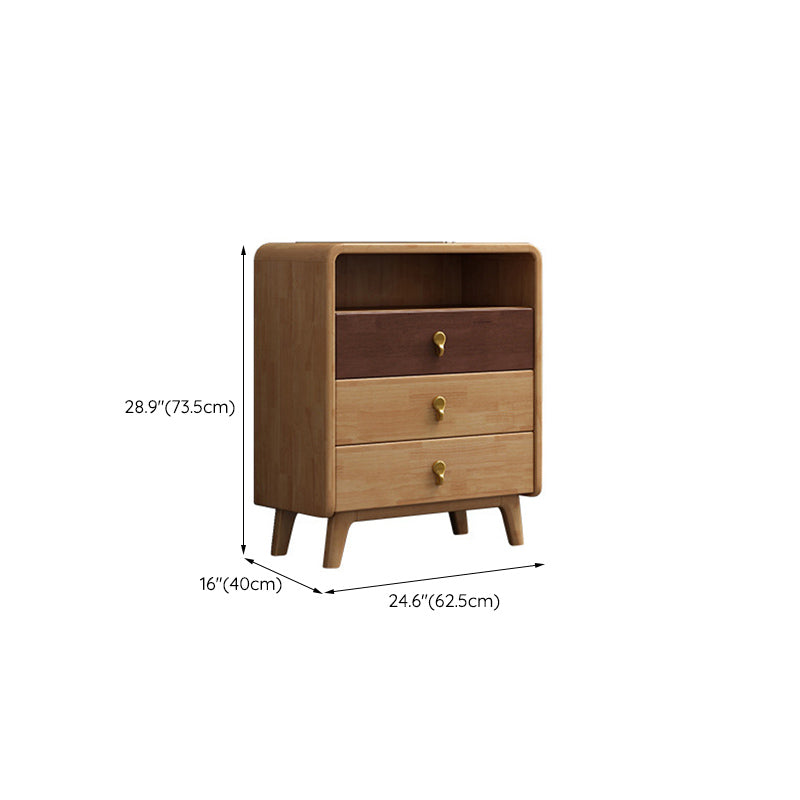 Modern Chest Rectangle with Drawer Solid Wood Squared Legs Accent Chest