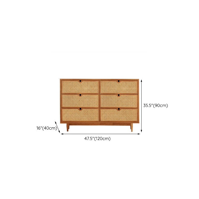 Contemporary Chest Rectangle Wicker&Rattan with Drawer Accent Chest