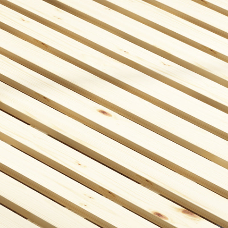 Scandinavian Solid Wood Panel Bed Linen Upholstered Bed with Nailhead Trim