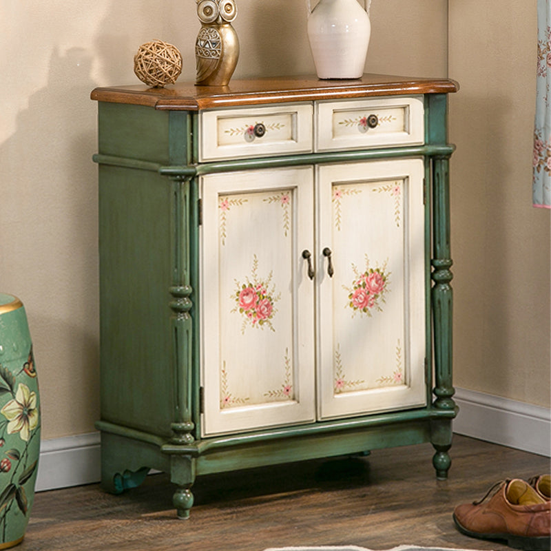 33.07" Tall Wood 2 - Drawer Cabinet 2 Door Accent Cabinet - Wood