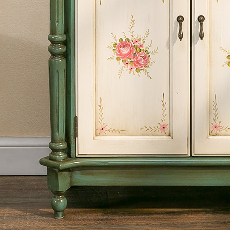 33.07" Tall Wood 2 - Drawer Cabinet 2 Door Accent Cabinet - Wood