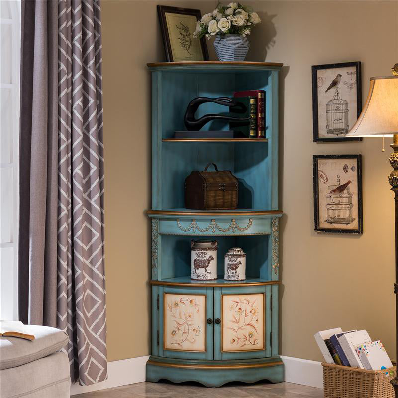 Triangular Wood Accent Cabinet Industrial 2 - Door Accent Cabinet