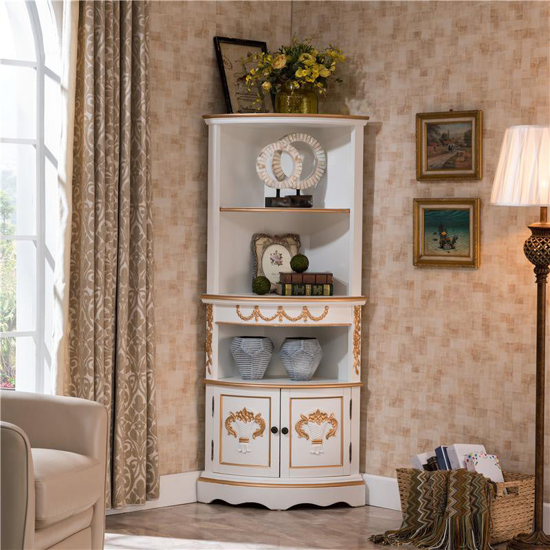 Triangular Wood Accent Cabinet Industrial 2 - Door Accent Cabinet