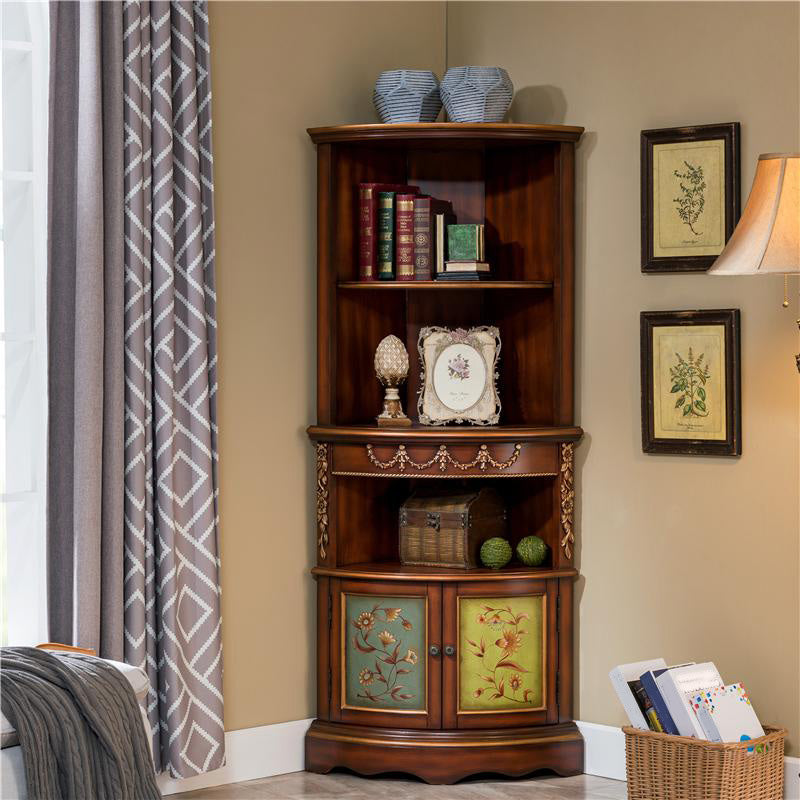 Triangular Wood Accent Cabinet Industrial 2 - Door Accent Cabinet