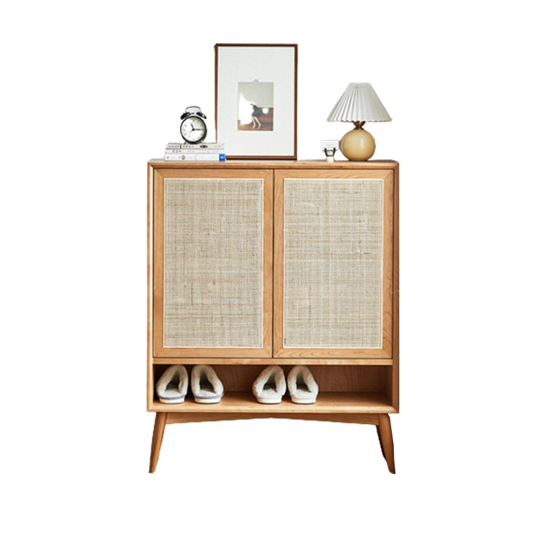 Contemporary Cabinet Rectangle Pine 2 Doors Pendant Pulls Accent Cabinet