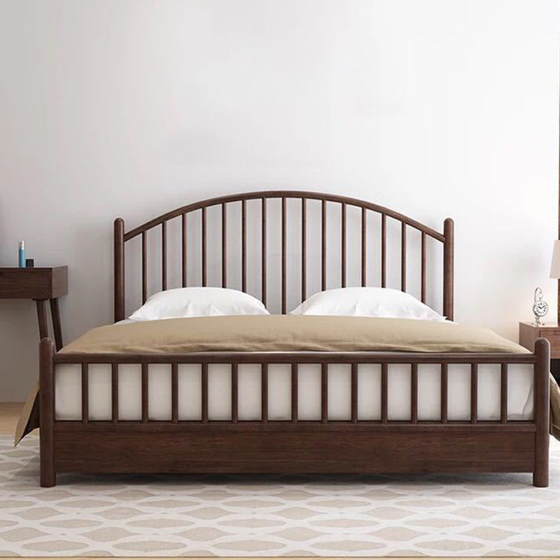 Northern European Wood Slat Bed Frame With Headboard and Footboard