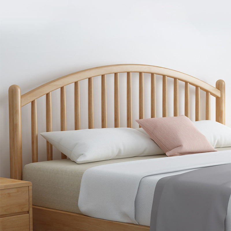 Northern European Wood Slat Bed Frame With Headboard and Footboard