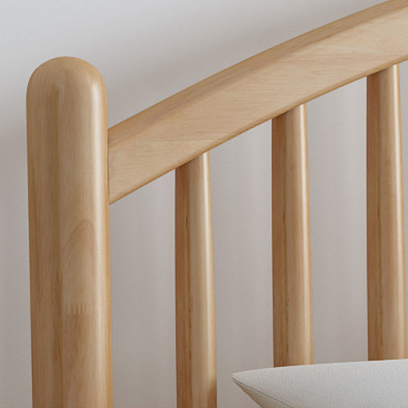 Northern European Wood Slat Bed Frame With Headboard and Footboard