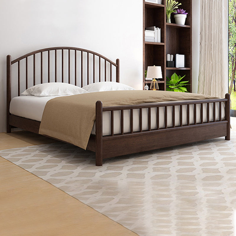 Northern European Wood Slat Bed Frame With Headboard and Footboard