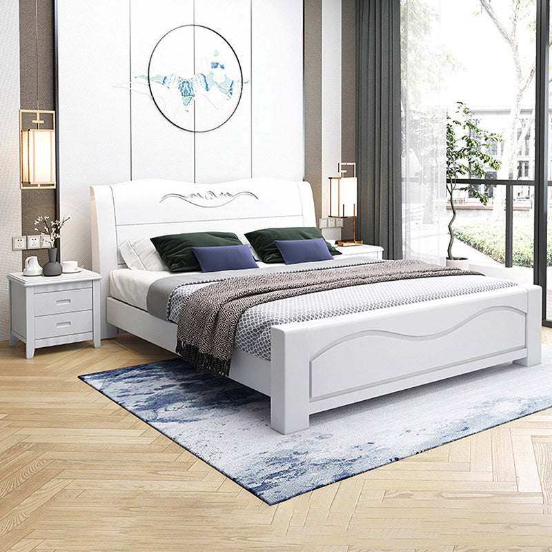 Scandinavian Sleigh Bed with Headboard in Rubberwood Queen/Cal King Size