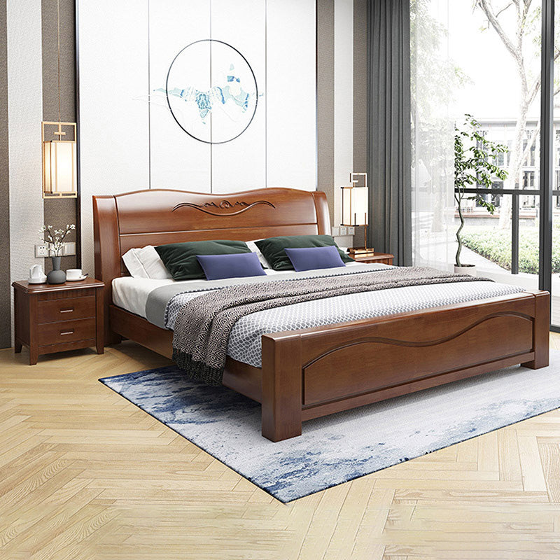 Scandinavian Sleigh Bed with Headboard in Rubberwood Queen/Cal King Size