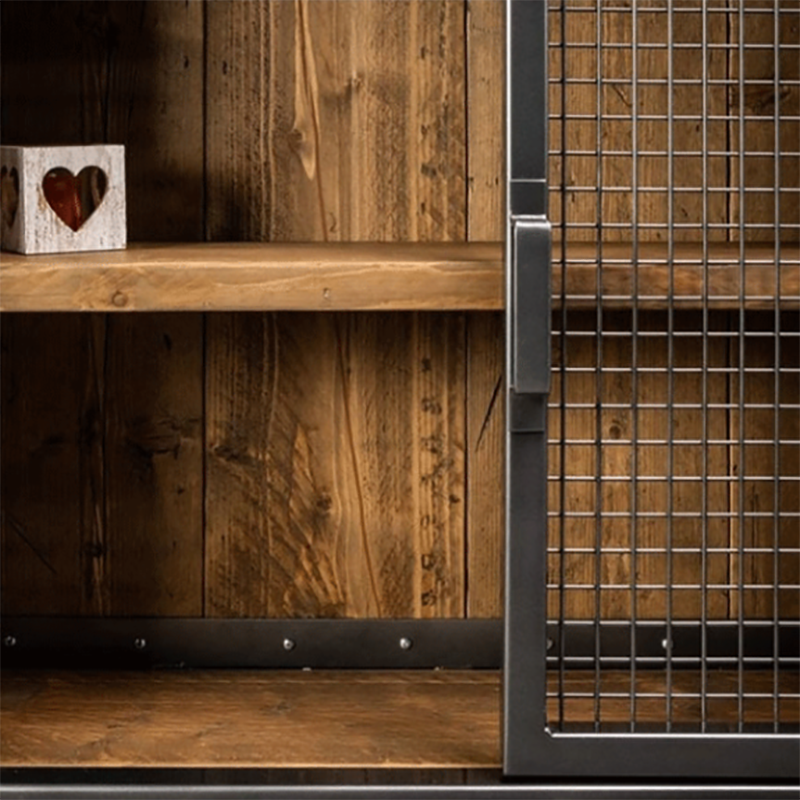 Industrial Cabinet Distressed Wood With Doors Bar Pulls Rectangle Accent Cabinet