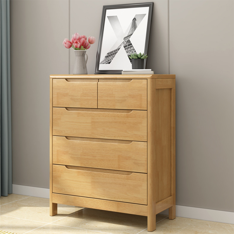 Mid-Century Modern Chest Squared Legs with Drawer Solid Wood Accent Chest
