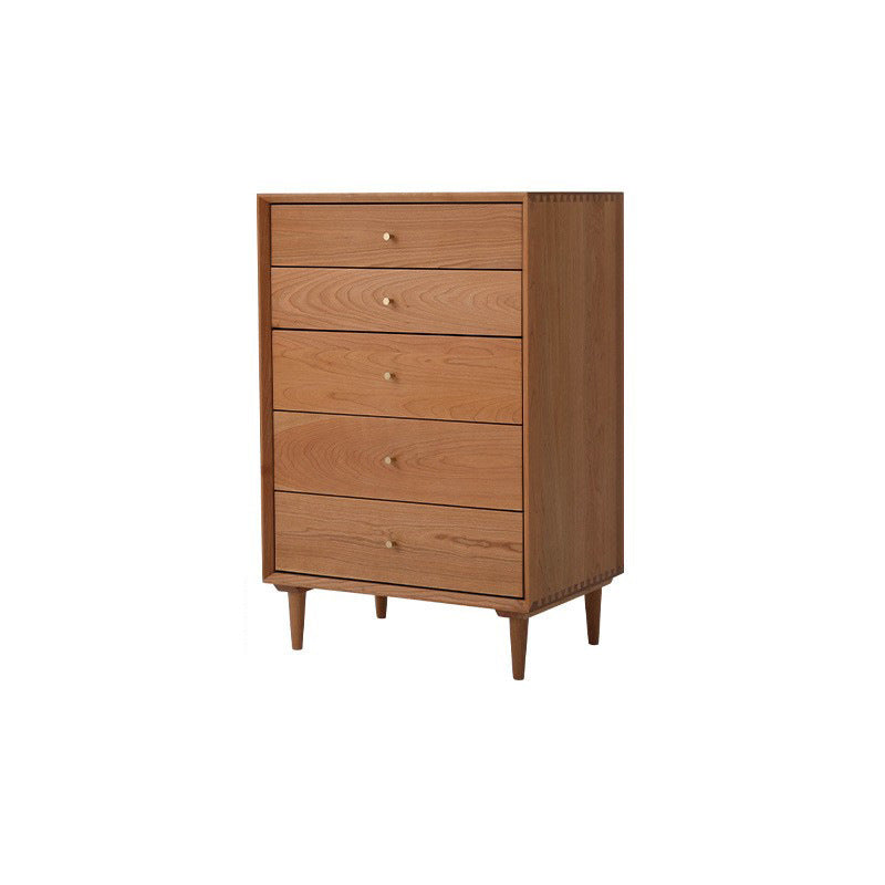 Contemporary Chest 5 - Drawer Solid Wood Knobs Straight Legs Accent Chest