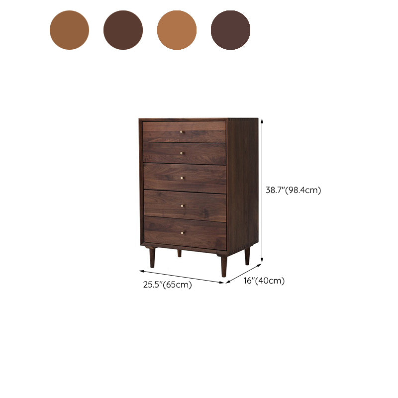 Contemporary Chest 5 - Drawer Solid Wood Knobs Straight Legs Accent Chest
