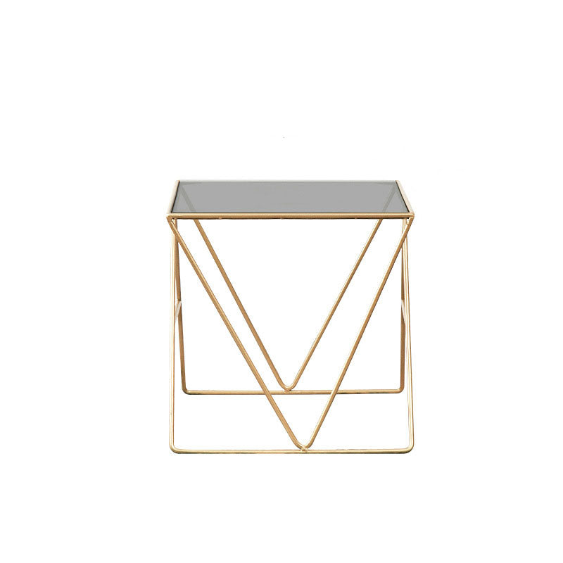 Frame Glass Top Coffee Table Modern Simple Clear Rectangular Cocktail Table