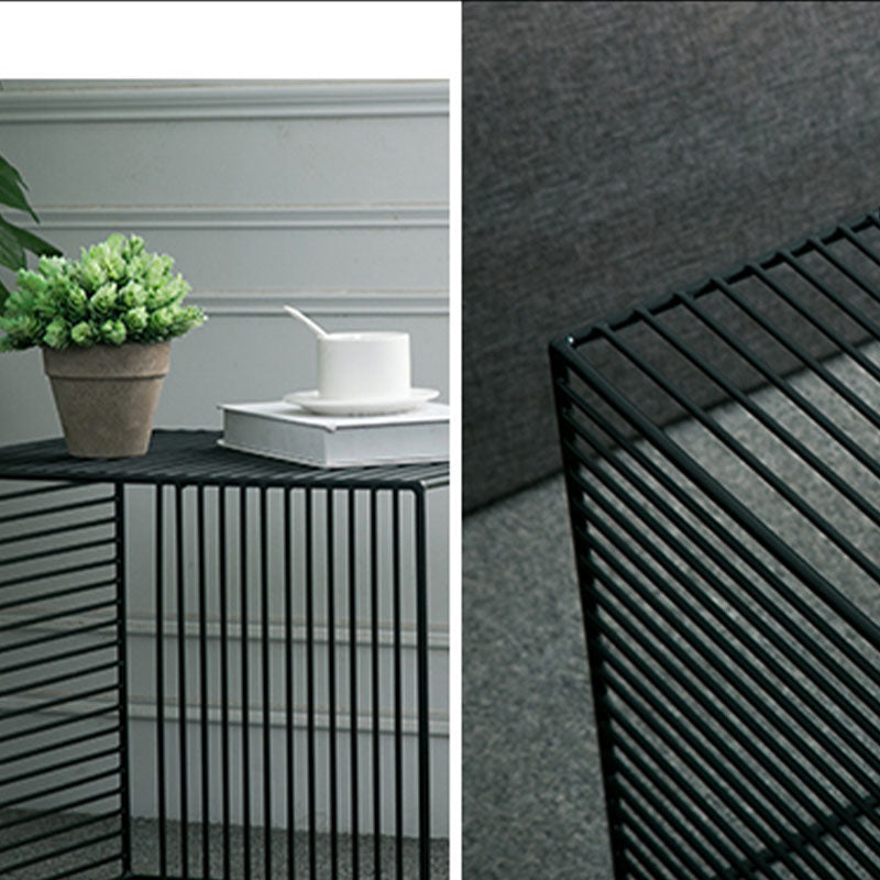 Mid-Century Modern Coffee Table in Black Iron Cocktail Table