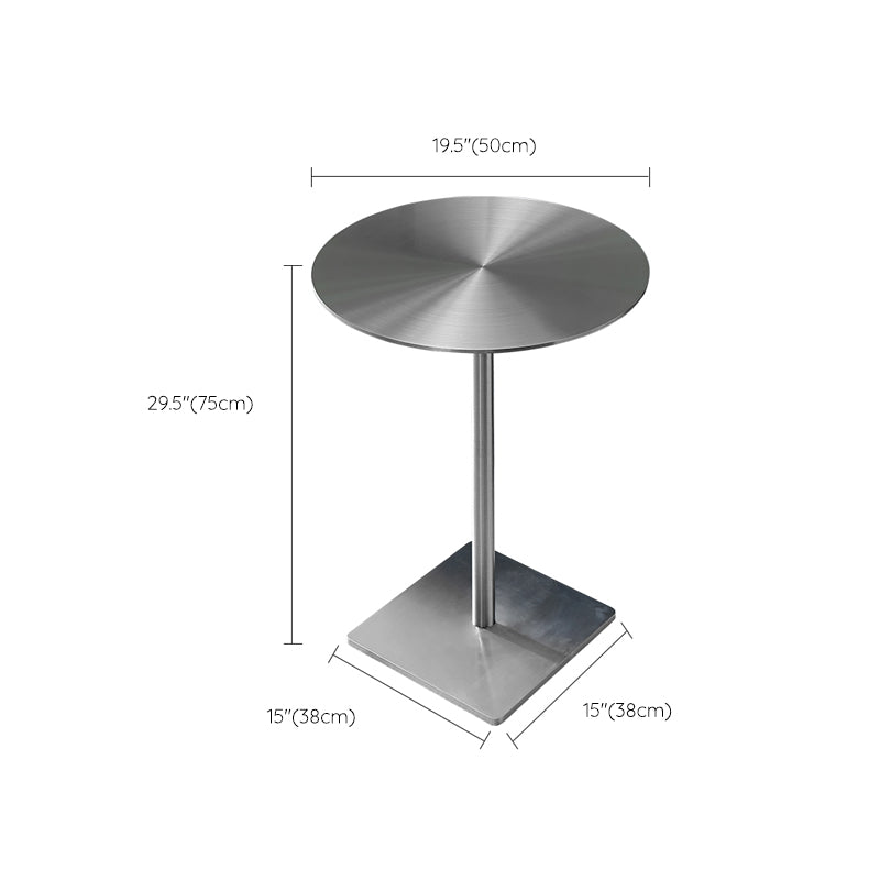 Stainless Steel Pedestal Cocktail Table Round/ Square Top Coffee Table