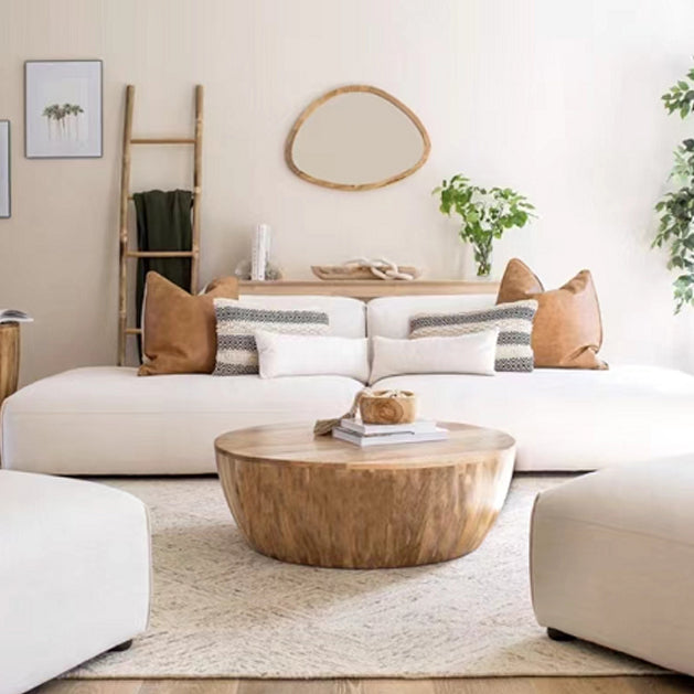 Distressed Wood Coffee Table Scandinavian 14.96" H 1 Single Cocktail Table