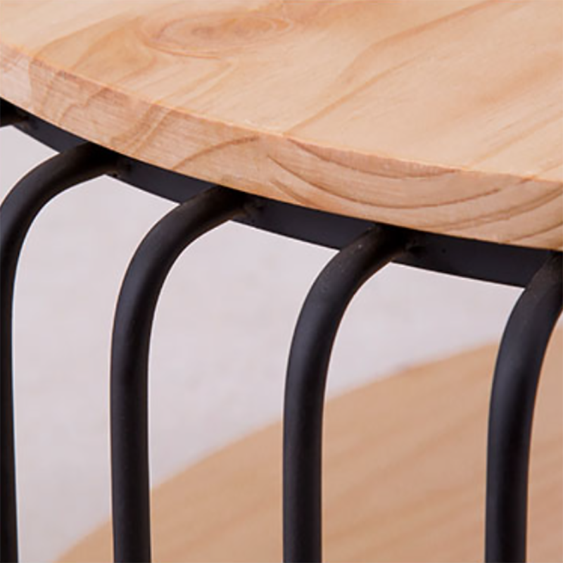 Nordic Solid Wood Round Coffee Cocktail Table with Floor Shelf
