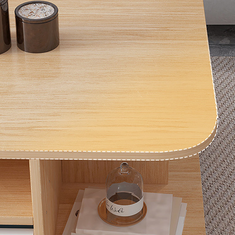 Scandinavian Coffee Table with Shelves and 1 Drawer Cocktail Table