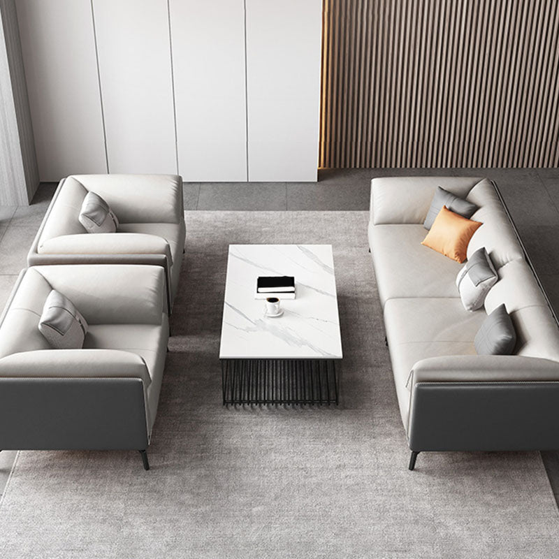 Contemporary Stationary Sofa Standard Square Arm Sofa for Living Room