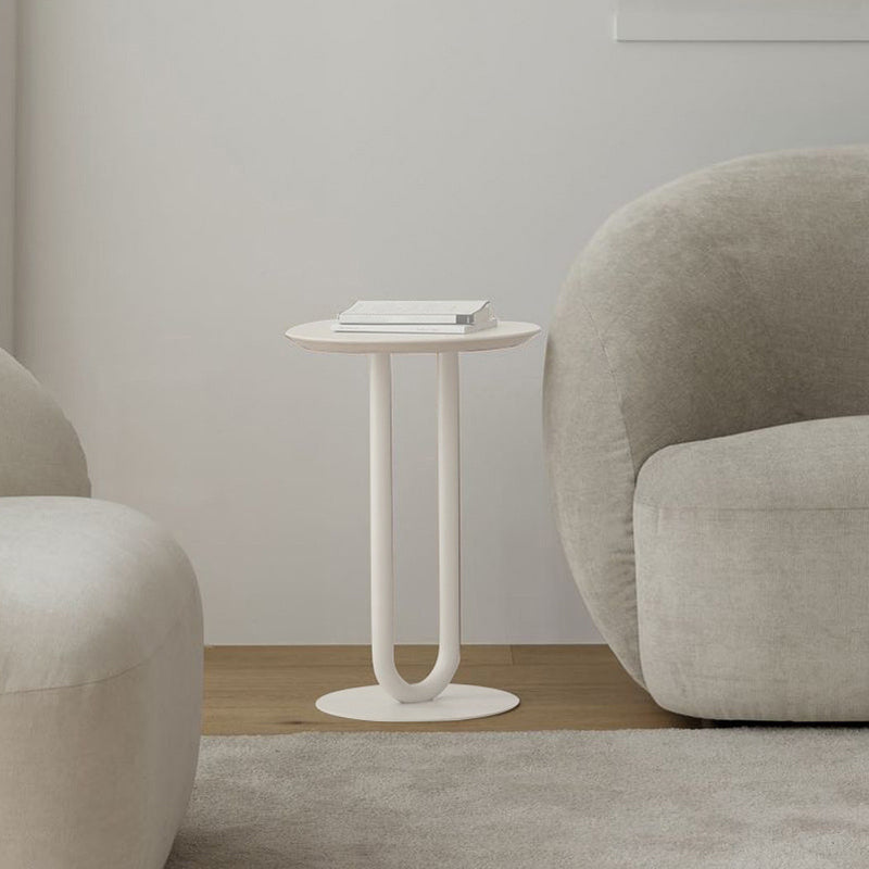 Metallic Pedestal Side Table Mid-century Modern Side End Table