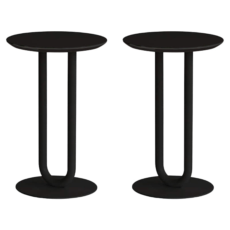 Metallic Pedestal Side Table Mid-century Modern Side End Table