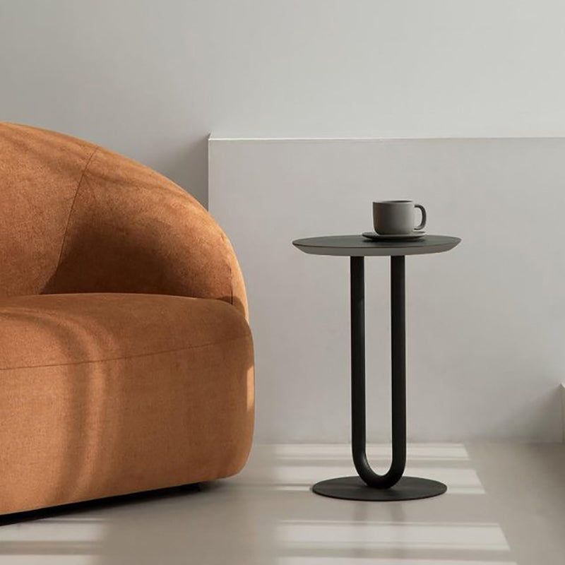 Metallic Pedestal Side Table Mid-century Modern Side End Table