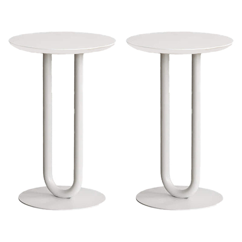 Metallic Pedestal Side Table Mid-century Modern Side End Table