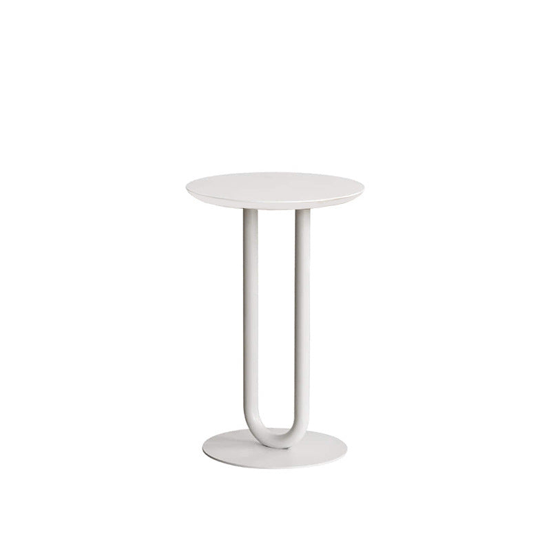 Metallic Pedestal Side Table Mid-century Modern Side End Table