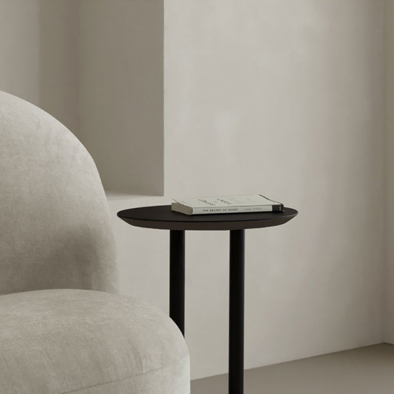 Metallic Pedestal Side Table Mid-century Modern Side End Table