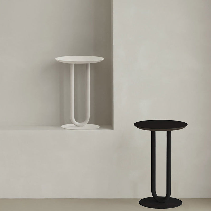 Metallic Pedestal Side Table Mid-century Modern Side End Table