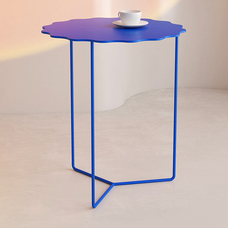 19.68" Tall Cross Legs End Table Metallic Blue Accent Side Table