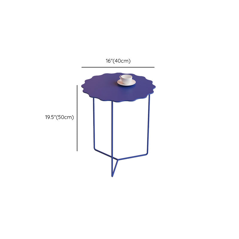 19.68" Tall Cross Legs End Table Metallic Blue Accent Side Table