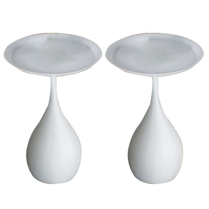 Contemporary End Table Metal Pedestal Round Living Room Side Table