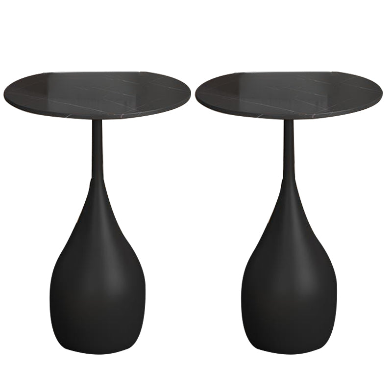 Contemporary End Table Metal Pedestal Round Living Room Side Table