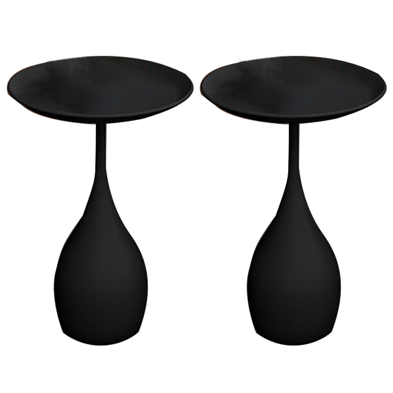 Contemporary End Table Metal Pedestal Round Living Room Side Table