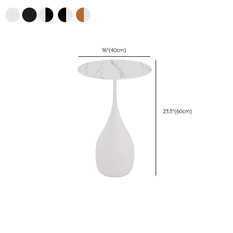 Contemporary End Table Metal Pedestal Round Living Room Side Table