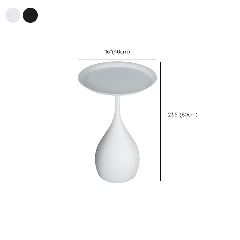 Contemporary End Table Metal Pedestal Round Living Room Side Table