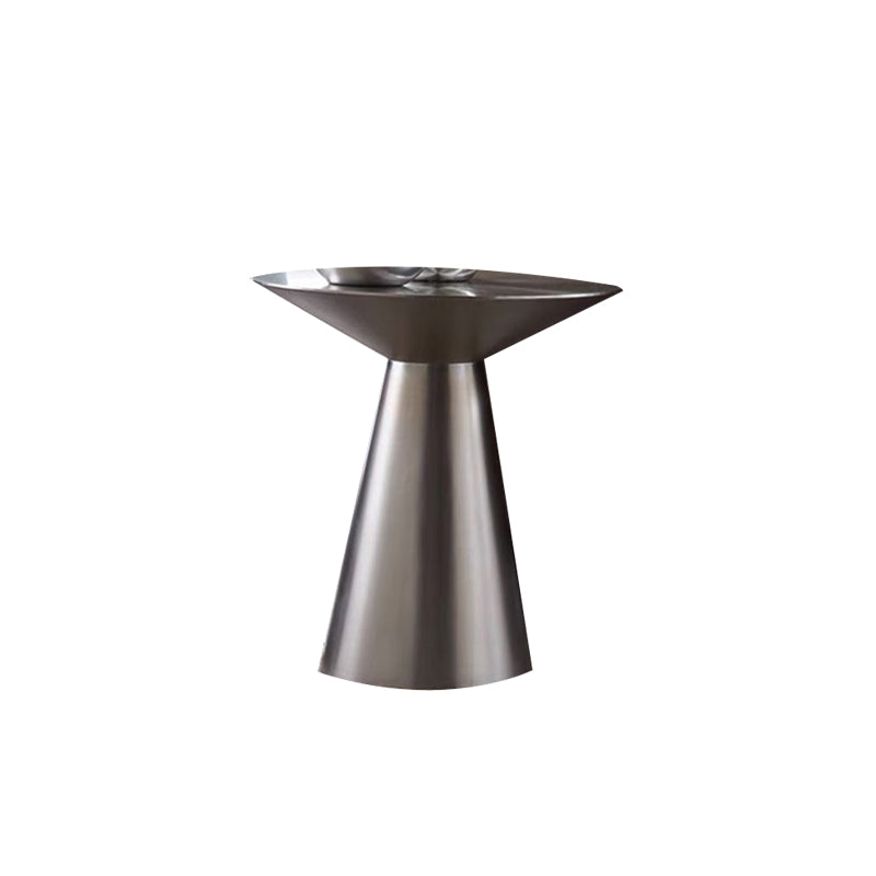 Mid-Century Side Table Metal Round Pedestal Living Room End Table
