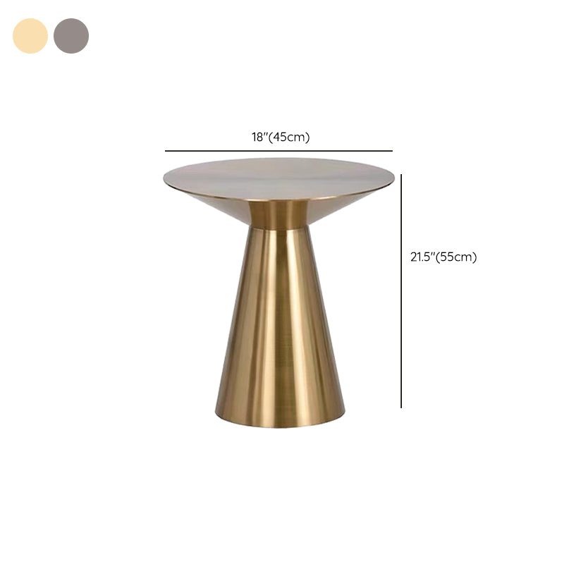 Mid-Century Side Table Metal Round Pedestal Living Room End Table
