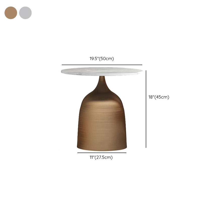 Mid-Century Round Side End Table Pedestal Base Type Sofa Table