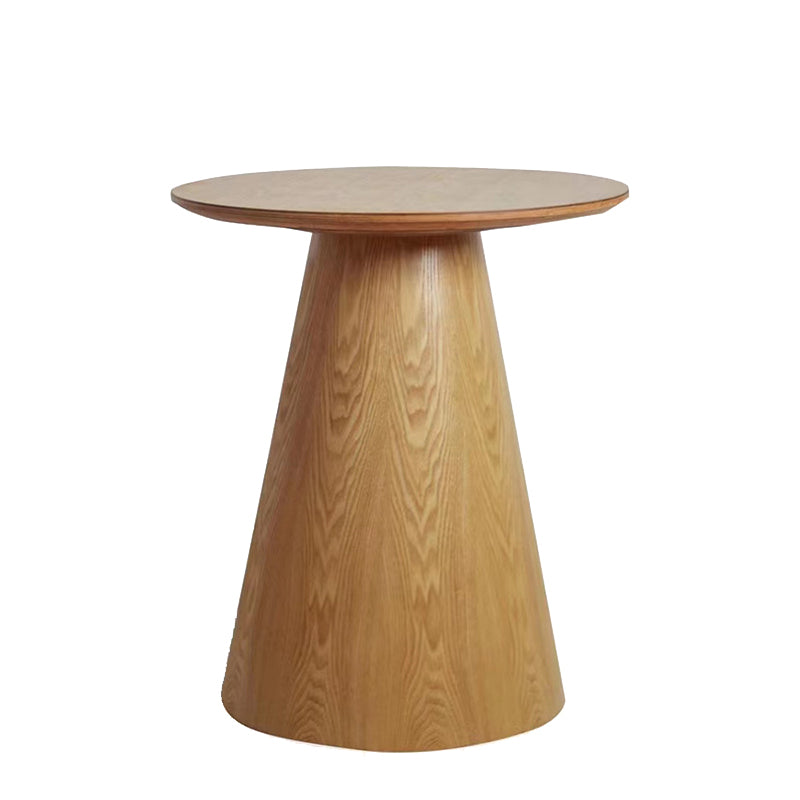 Modernistic Solid Wood Pedestal Round Living Room Side Table