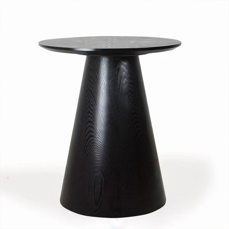 Modernistic Solid Wood Pedestal Round Living Room Side Table