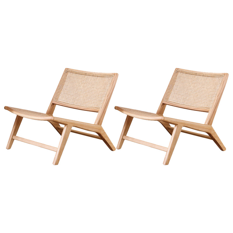 Leather Woven Back Chair Basic Four Leg Lounge Chair for Living Room